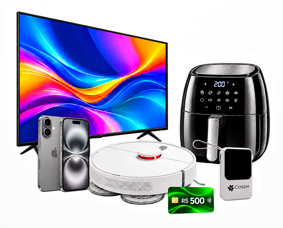 Smart TVs, iPhones, air fryer, aspirador robô, powerbanks e vale-presentes